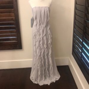 White by Vera Wang Gray/Silver bridesmaids gown